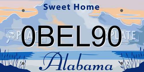0BEL90 Alabama License Plate