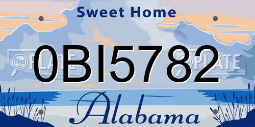 0BI5782 Alabama License Plate
