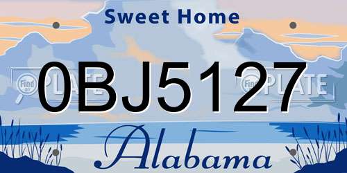 0BJ5127 Alabama License Plate