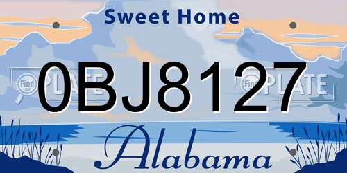 0BJ8127 Alabama License Plate