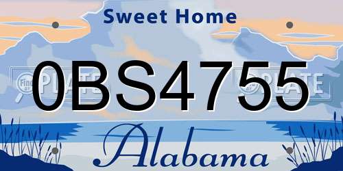 0BS4755 Alabama License Plate