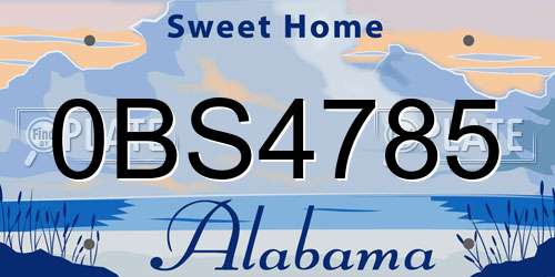 0BS4785 Alabama License Plate
