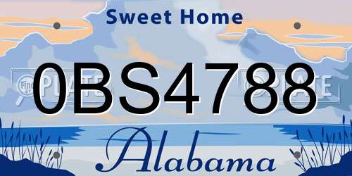 0BS4788 Alabama License Plate