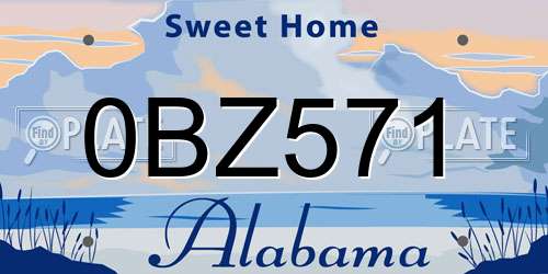 0BZ571 Alabama License Plate