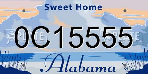 0C15555 Alabama License Plate
