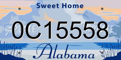 0C15558 Alabama License Plate