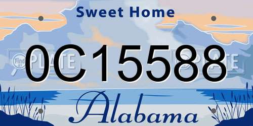 0C15588 Alabama License Plate