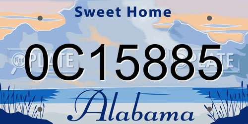 0C15885 Alabama License Plate