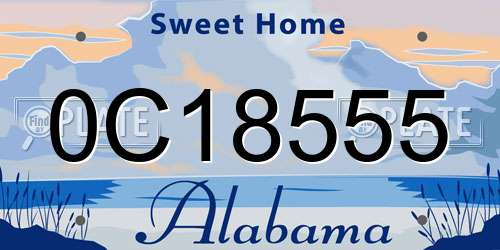 0C18555 Alabama License Plate