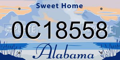0C18558 Alabama License Plate