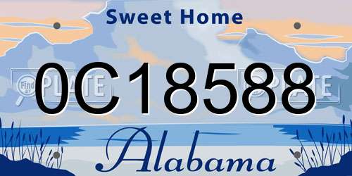 0C18588 Alabama License Plate
