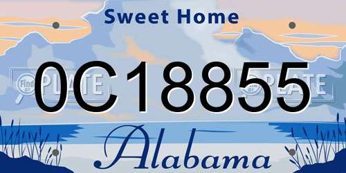 0C18855 Alabama License Plate