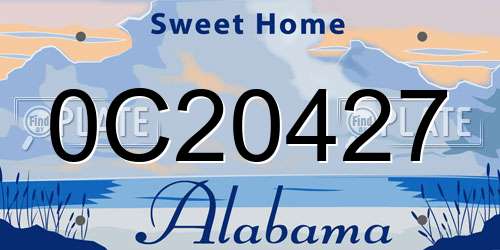 0C20427 Alabama License Plate