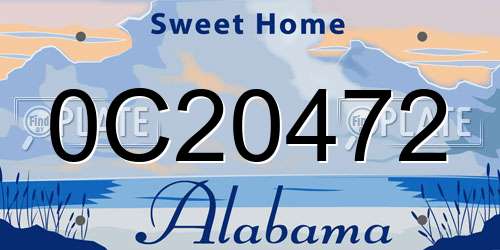 0C20472 Alabama License Plate