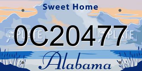 0C20477 Alabama License Plate