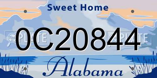 0C20844 Alabama License Plate