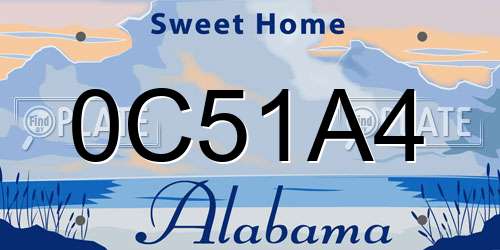 0C51A4 Alabama License Plate