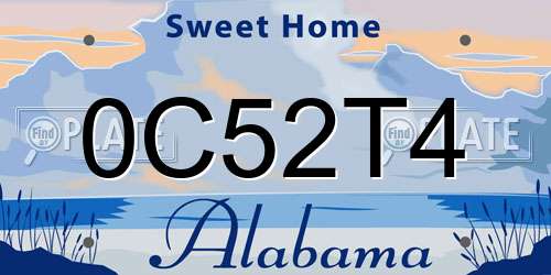 0C52T4 Alabama License Plate