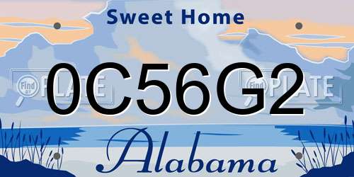 0C56G2 Alabama License Plate