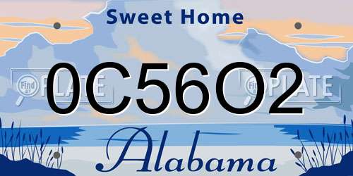 0C56O2 Alabama License Plate