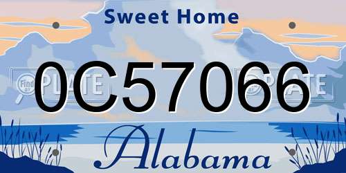 0C57066 Alabama License Plate