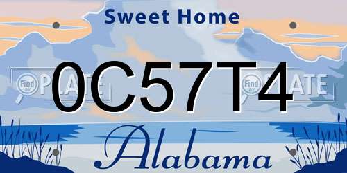 0C57T4 Alabama License Plate