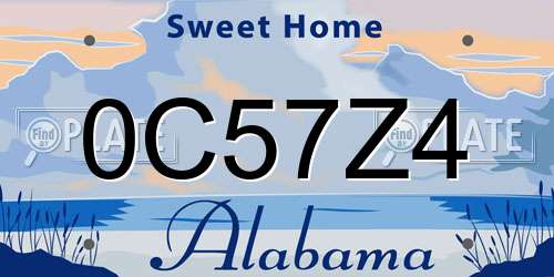 0C57Z4 Alabama License Plate