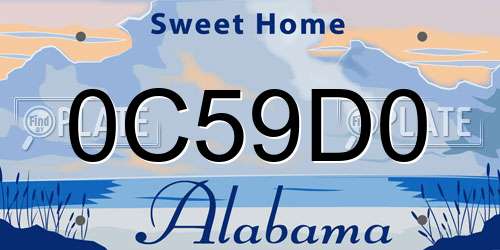 0C59D0 Alabama License Plate