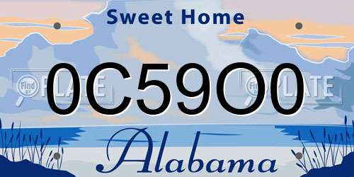 0C59O0 Alabama License Plate
