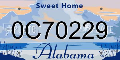 0C70229 Alabama License Plate