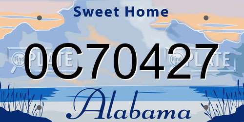 0C70427 Alabama License Plate