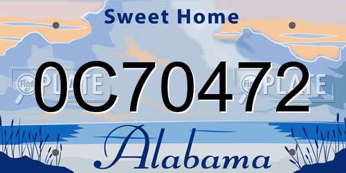 0C70472 Alabama License Plate