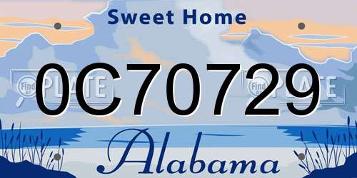 0C70729 Alabama License Plate