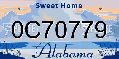 0C70779 Alabama License Plate