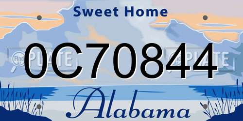 0C70844 Alabama License Plate