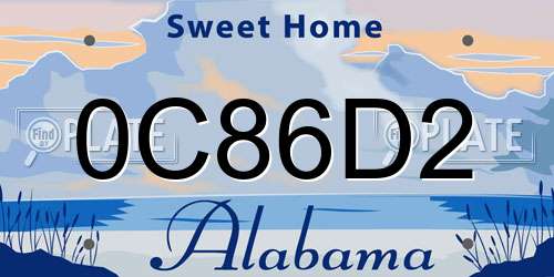 0C86D2 Alabama License Plate