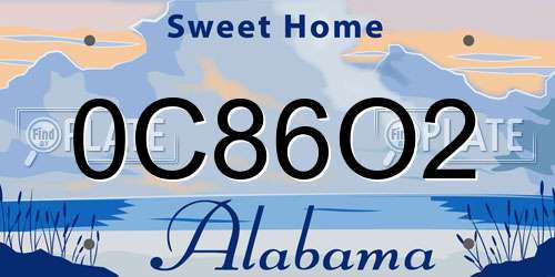 0C86O2 Alabama License Plate