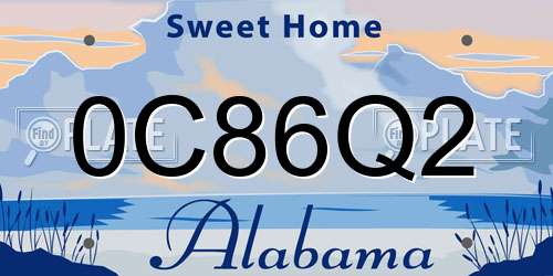 0C86Q2 Alabama License Plate