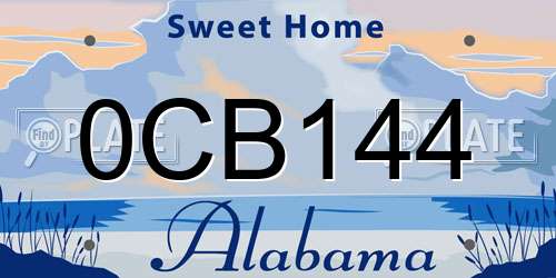 0CB144 Alabama License Plate