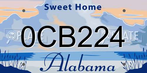 0CB224 Alabama License Plate