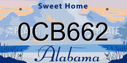 0CB662 Alabama License Plate