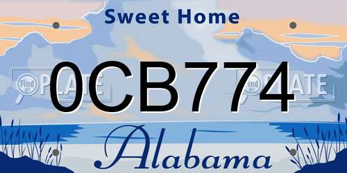0CB774 Alabama License Plate