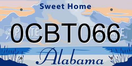 0CBT066 Alabama License Plate