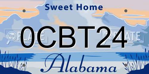0CBT24 Alabama License Plate