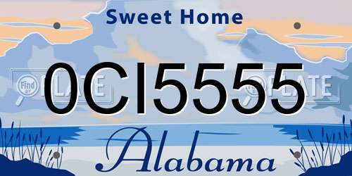 0CI5555 Alabama License Plate