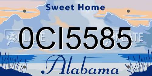 0CI5585 Alabama License Plate