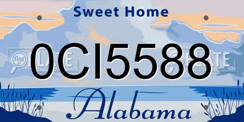 0CI5588 Alabama License Plate