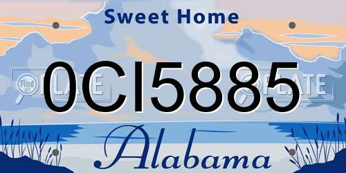 0CI5885 Alabama License Plate