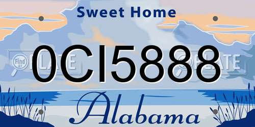 0CI5888 Alabama License Plate