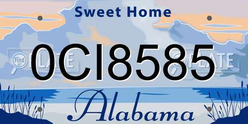 0CI8585 Alabama License Plate